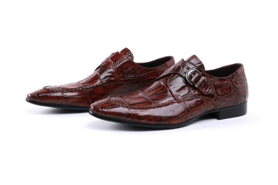 Bàn tay làm bằng da sáng Brogues hình thức giày làm việc màu nâu cho buổi tối mặc bữa tiệc
