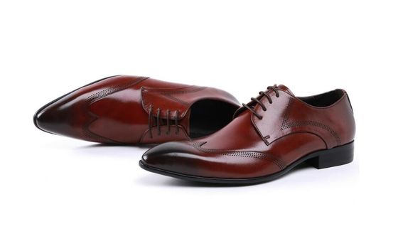 Custom Brogue Brown Brush Off Giày da Đồ mặc thoải mái Đối với nam giới
