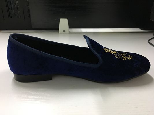 Chất liệu bền Mens Velvet Loafers Round Toe Mens Blue Suede Slip On Shoes