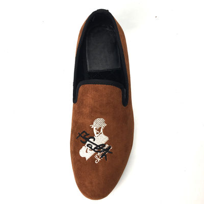 Orange Mens Velvet Loafers mặc chống thấm thở thoải mái Loafers da