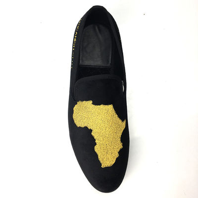 Mặc chống đàn ông Velvet Loafers Casual Da đen Loafers giày