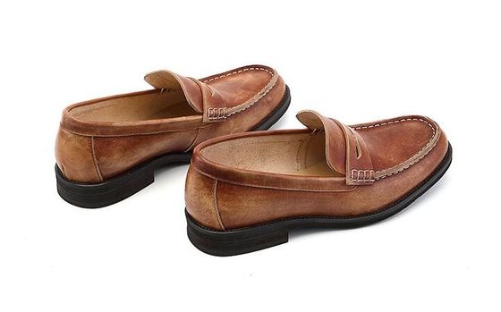 Những người đàn ông có hơi thở màu nâu Penny Loafers, giày da thật Loafers