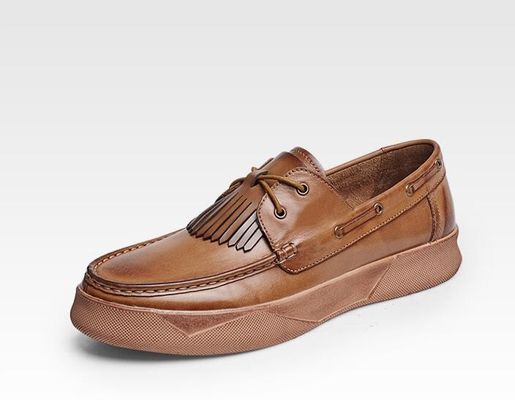 Retro Casual Đàn ông giày sàn Đàn ông tùy chỉnh Da lái xe Loafers với Tassels