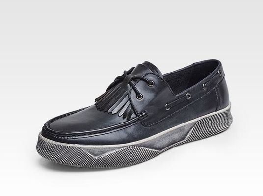 Retro Casual Đàn ông giày sàn Đàn ông tùy chỉnh Da lái xe Loafers với Tassels