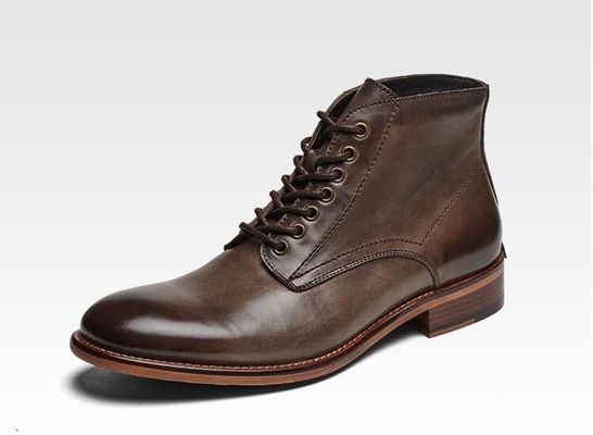 Classic Mens Waterproof Winter Dress Giày dép Da thật Dịch vụ OEM / ODM