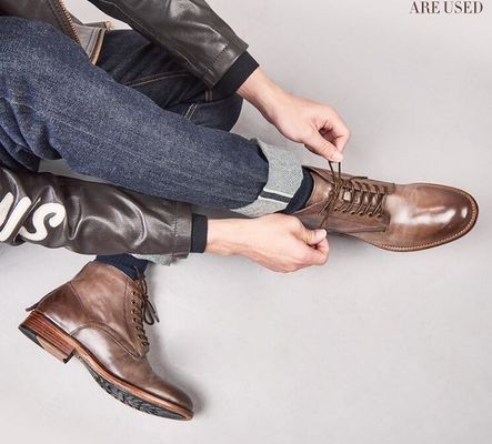 Classic Mens Waterproof Winter Dress Giày dép Da thật Dịch vụ OEM / ODM