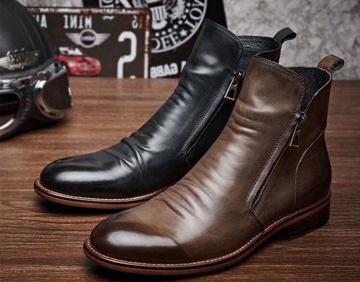 Đen / nâu Đàn ông da giày dép, Đàn ông thiết kế chiến đấu giày dép với cao su chân
