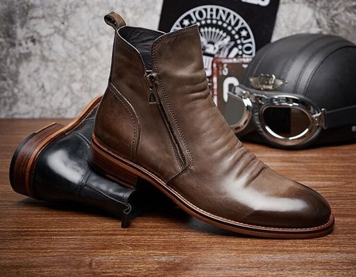 Đen / nâu Đàn ông da giày dép, Đàn ông thiết kế chiến đấu giày dép với cao su chân