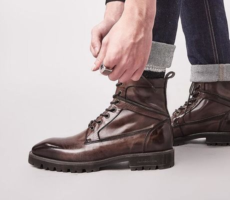 Giày quân sự da chân chính có thể thở Giày huấn luyện quân đội chống nước