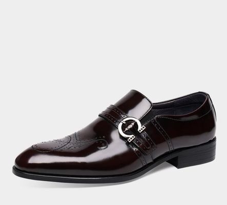 Giày mặc đàn ông làm bằng tay thoải mái Đen Italy Monk Strap Giày đàn ông