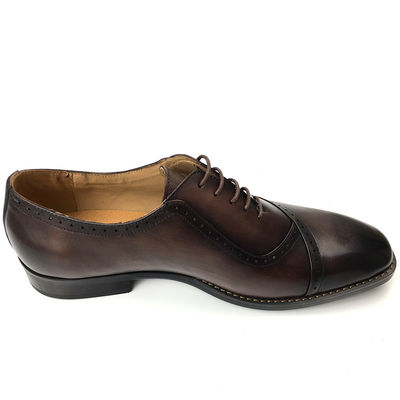 British Style Mens Pointed Toe Shoes / Lace Up Casual Shoes Màu nâu