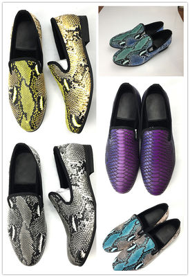 Thiết kế thanh lịch Snakeskin Mens Loafers Wear chống thấm Mens da lái xe giày