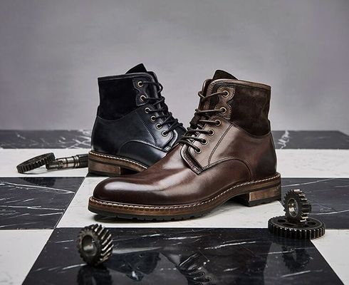 Đồ mặc da đàn ông thoải mái giày dép cà phê mềm và giày vintage màu xanh