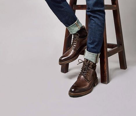 Đồ mặc da đàn ông thoải mái giày dép cà phê mềm và giày vintage màu xanh