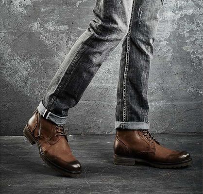 Dây lên đàn ông giày chân đòn chân mặc kháng Casual đàn ông da cao bồi giày