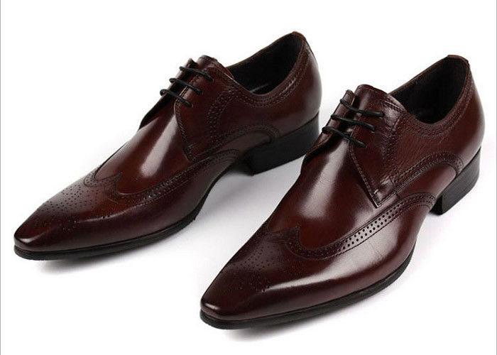 OEM Custom Classic Men Brogue Giày đen / nâu cà phê chạm khắc hoa Oxford giày