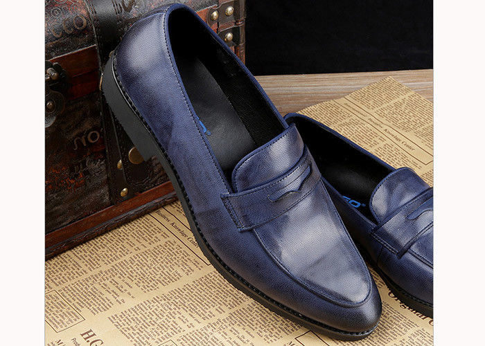 Giày cao cấp da nam giới Oxford Nam giới Blue Brogue Giày cho bữa tiệc / đám cưới