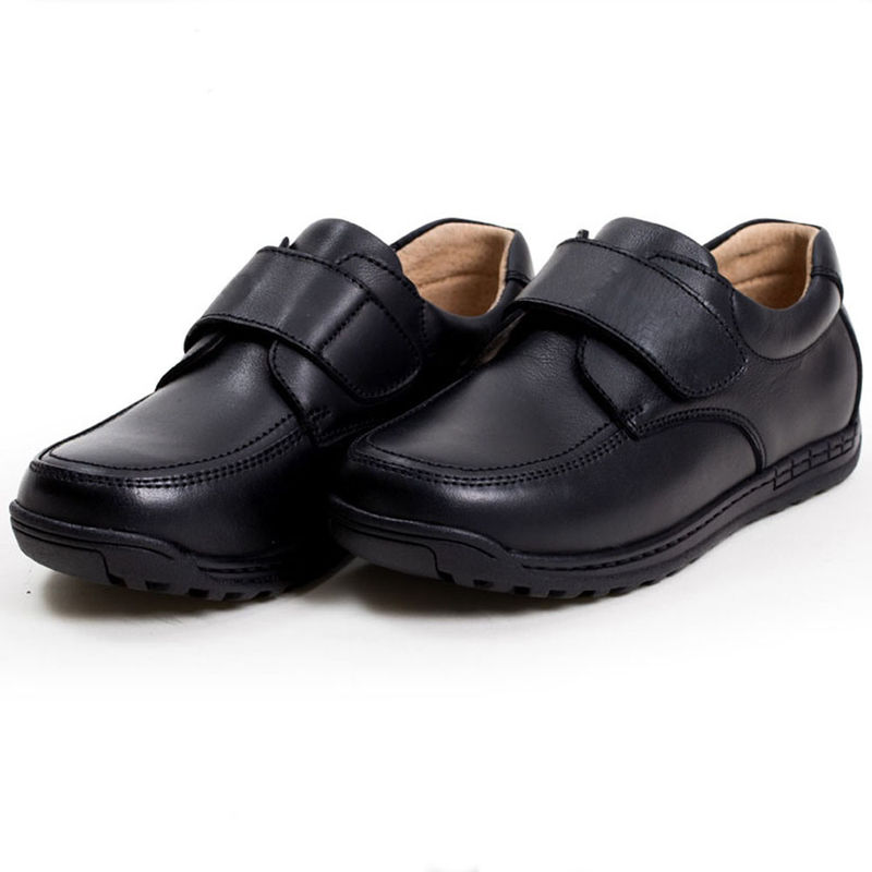 Giày học da Unisex Đen kích thước 26-45 Gót phẳng với lớp lót da
