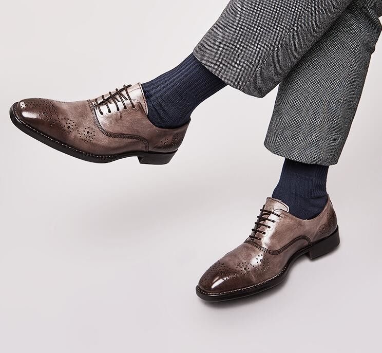 Square Toe Men'S Wedding Dress Giày Italian Flat Mens Đen Oxford Giày cho văn phòng