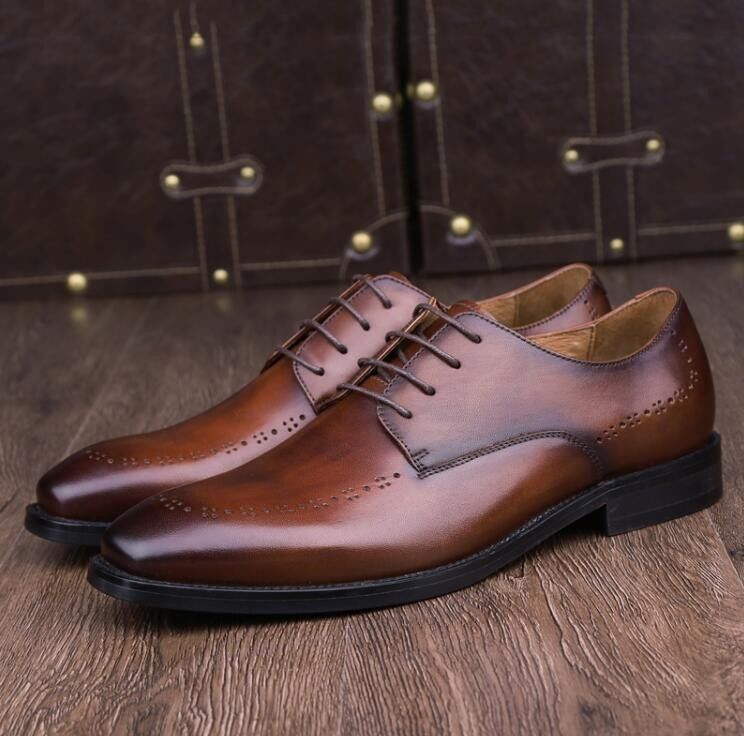 Round Toe Mens Loafers da kiểu hộp sọ Oxford Trượt trên đôi giày phẳng Cho bữa tiệc