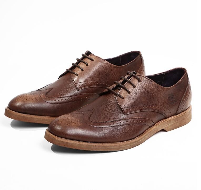 Giày da thoải mái Derby Mens Casual, giày chân mềm thở cho người lớn