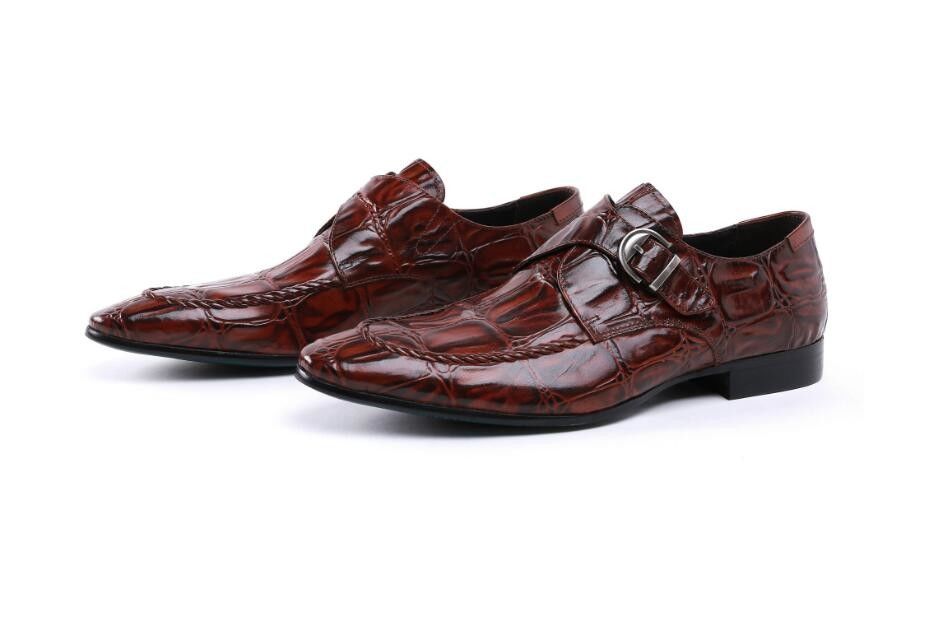 Bàn tay làm bằng da sáng Brogues hình thức giày làm việc màu nâu cho buổi tối mặc bữa tiệc