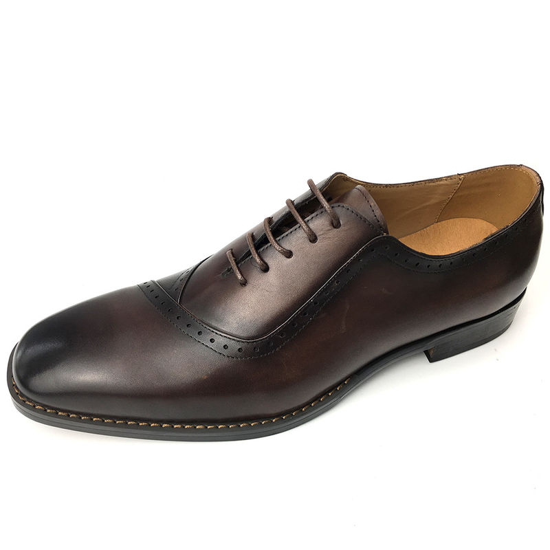 British Style Mens Pointed Toe Shoes / Lace Up Casual Shoes Màu nâu